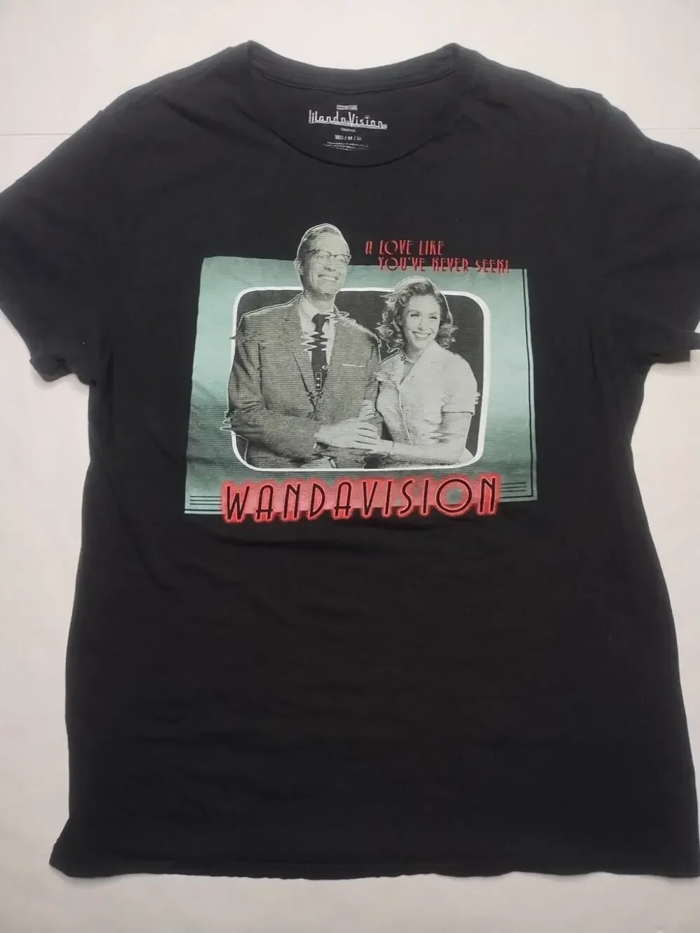 Wanda Vision Black Graphic T-Shirt Adult Size Medium Marvel Studios